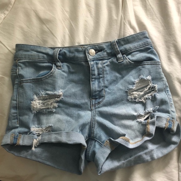 PacSun Pants - PacSun Light Blue Destroyed Denim Shorts